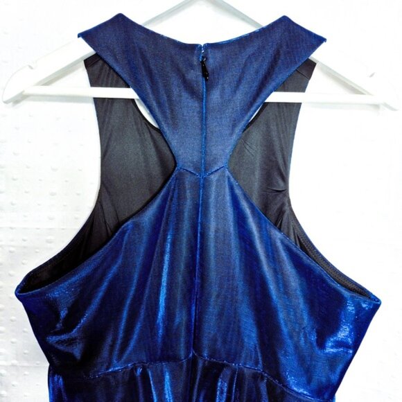 Torrid Woman's Shimmery Electric Blue T-Back Cocktail Dress Size 12 - Picture 3 of 10